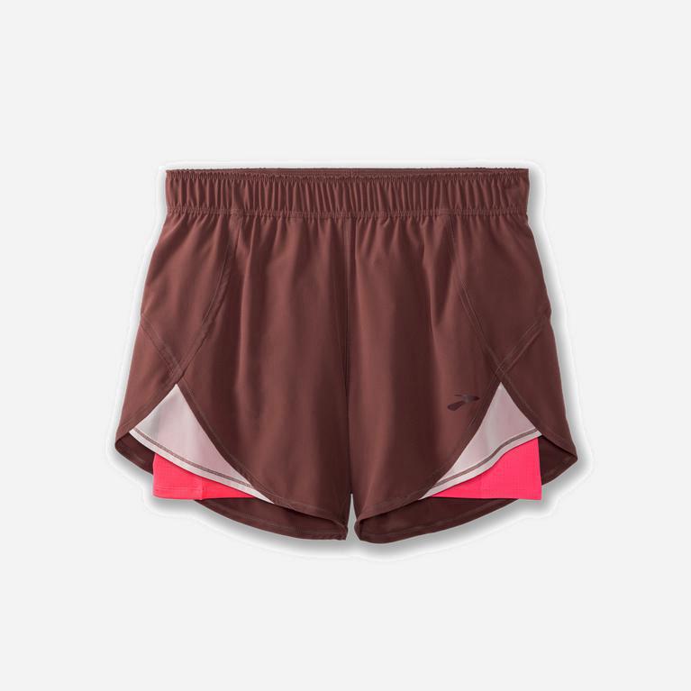 Brooks Chaser 5 NZ - Women's Running Shorts - Burgundy/Terracotta/Rosewater (72018-CHKN)